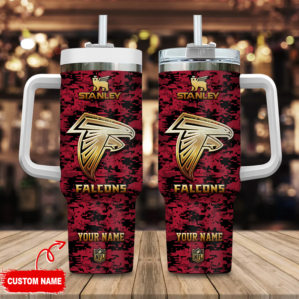 Atlanta Falcons NFL Camouflage Golden Logo Custom Stanley Cup 40 oz 30 oz Tumbler With HandleTVC2301110