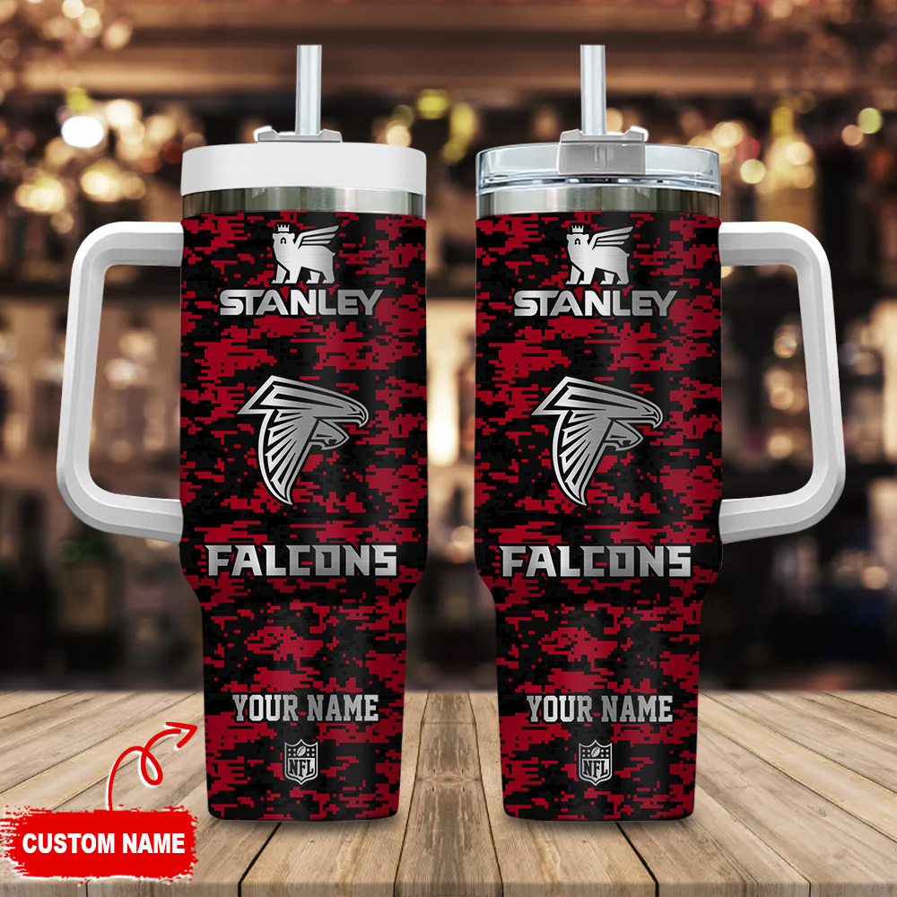Atlanta Falcons NFL Camouflage Silver Logo Custom Stanley Cup 40 oz 30 oz Tumbler With HandleTVC2301111