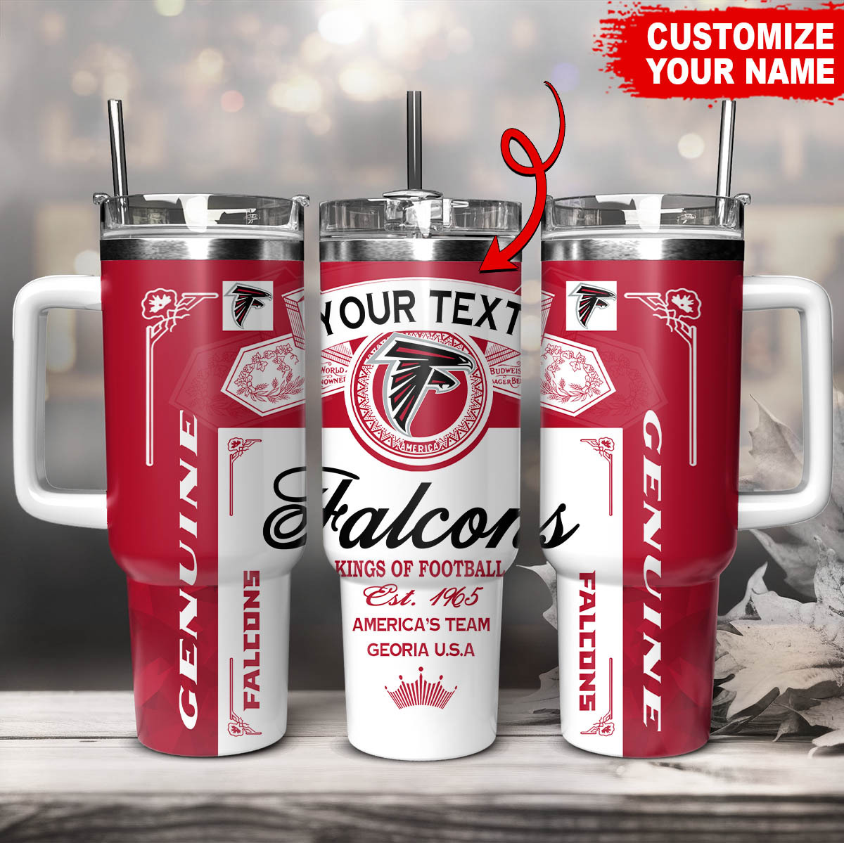 Atlanta Falcons NFL Kings Of Football Custom Stanley Cup 40 oz 30 oz Tumbler With HandleTVC230184