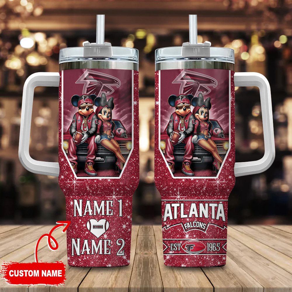 Atlanta Falcons NFL Mickey And Minnie Couple Custom Stanley Cup 40 oz 30 oz Tumbler With HandleTVC230187