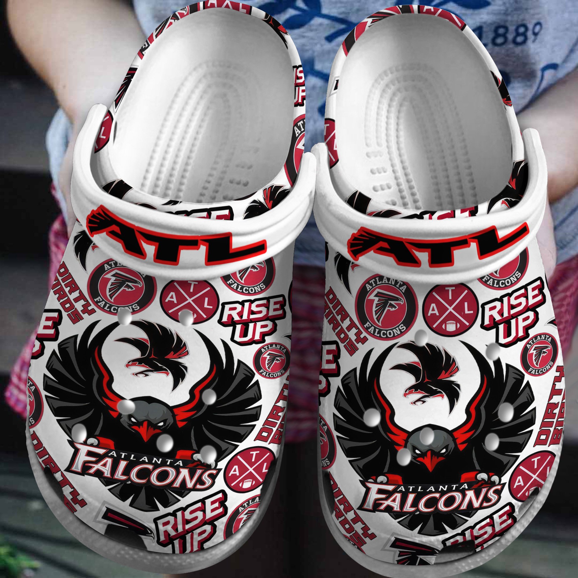 Atlanta Falcons NFL Sport Crocs Crocband Clogs Shoes Comfortable For Men Women and Kids