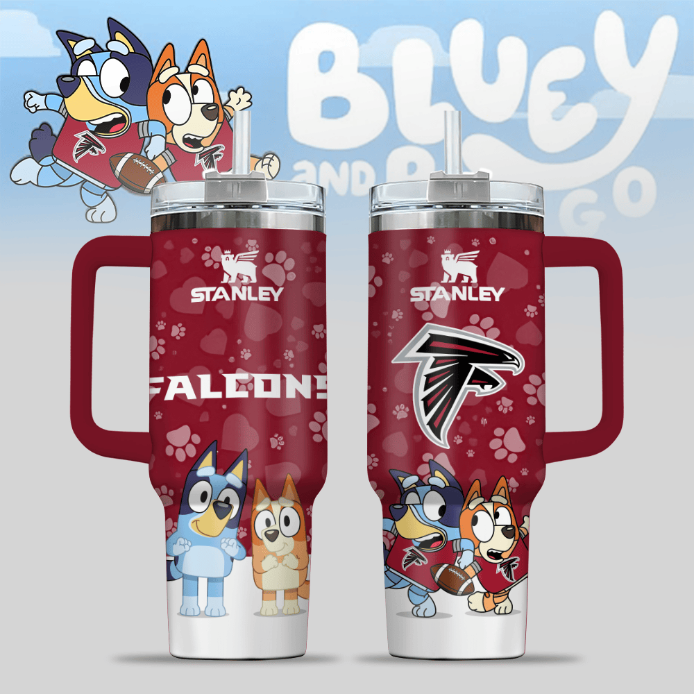 Atlanta Falcons NFL x Bluey Custom Stanley Cup 40 oz 30 oz Tumbler With HandleTVC2301124