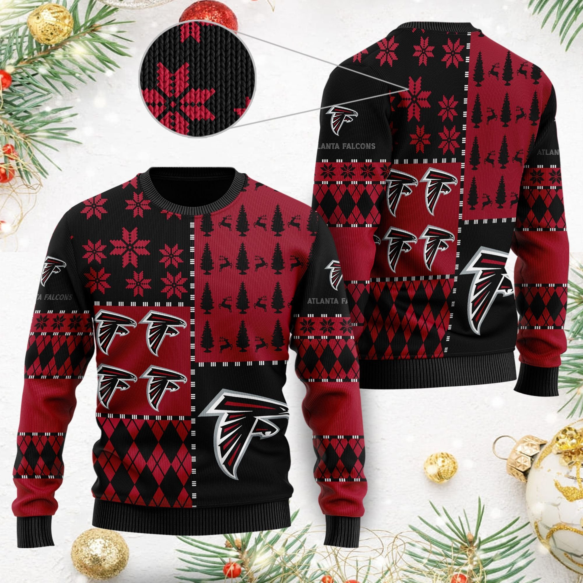 Atlanta Falcons Ugly Christmas Sweater Adult 3D Funny Matching for family