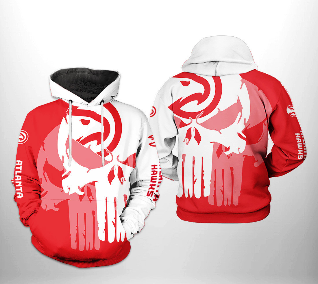 Atlanta Hawks NBA Team Skull 3D All Over Print Hoodie, Zip Hoodie