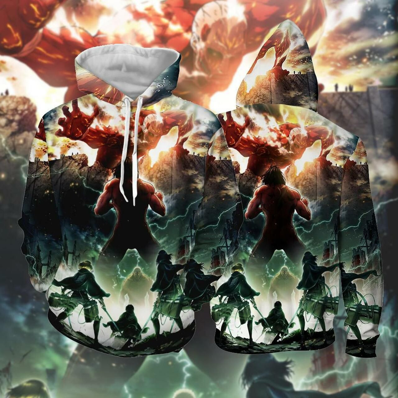 Attack On Titan Characters 3D All Over Print Hoodie, Zip Hoodie