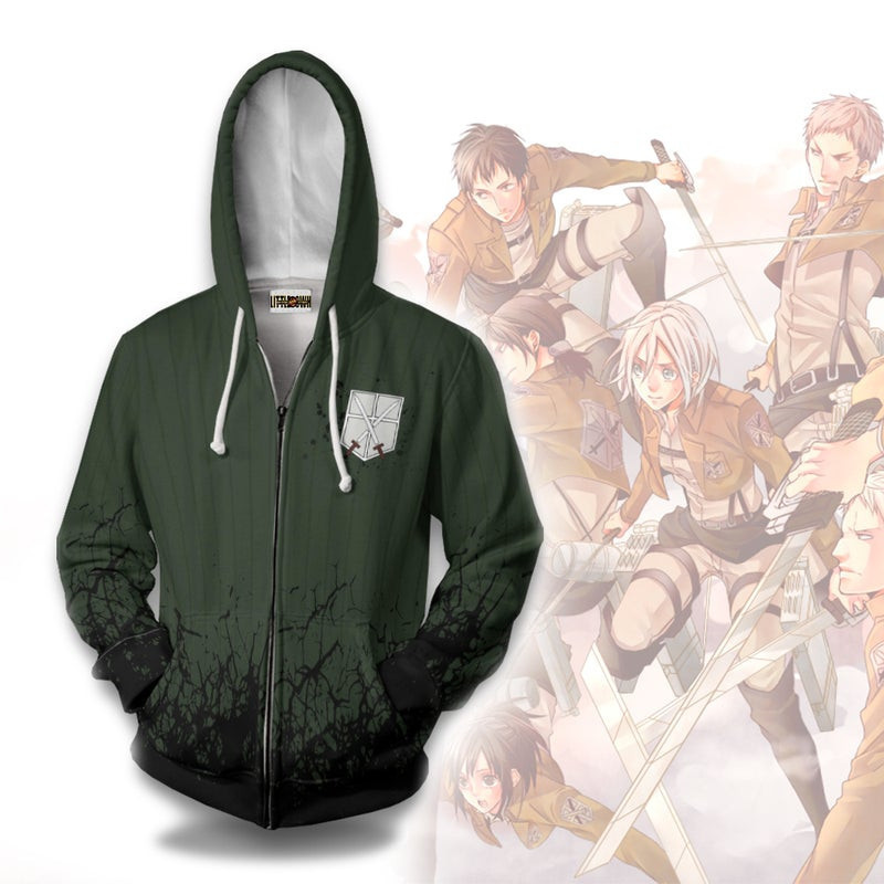 Attack On Titan Survey Corps 3D All Over Print Hoodie, Zip Hoodie