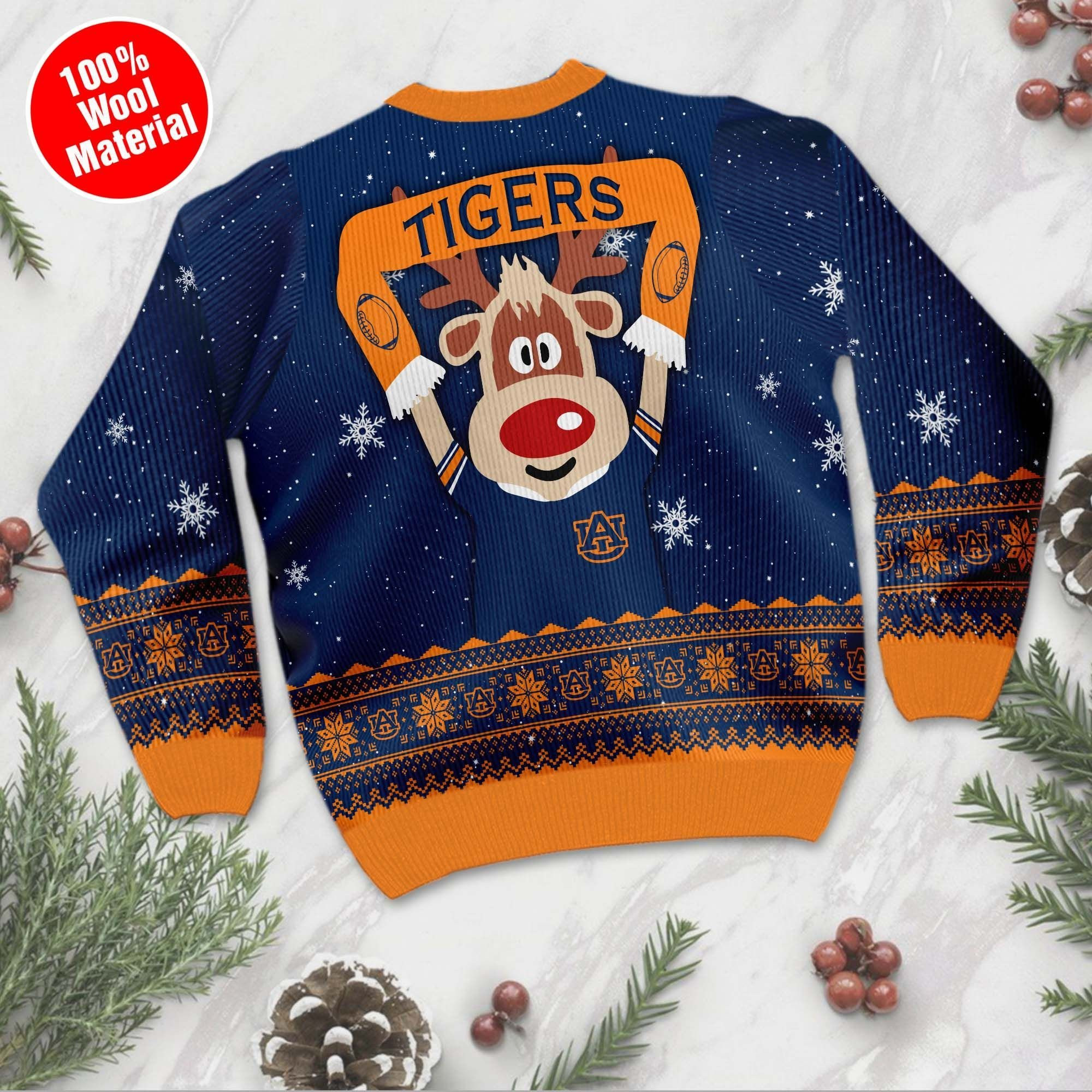 Auburn Tigers 2 Funny Ugly Christmas Sweater Adult 3D Funny Matching for family - Image 3