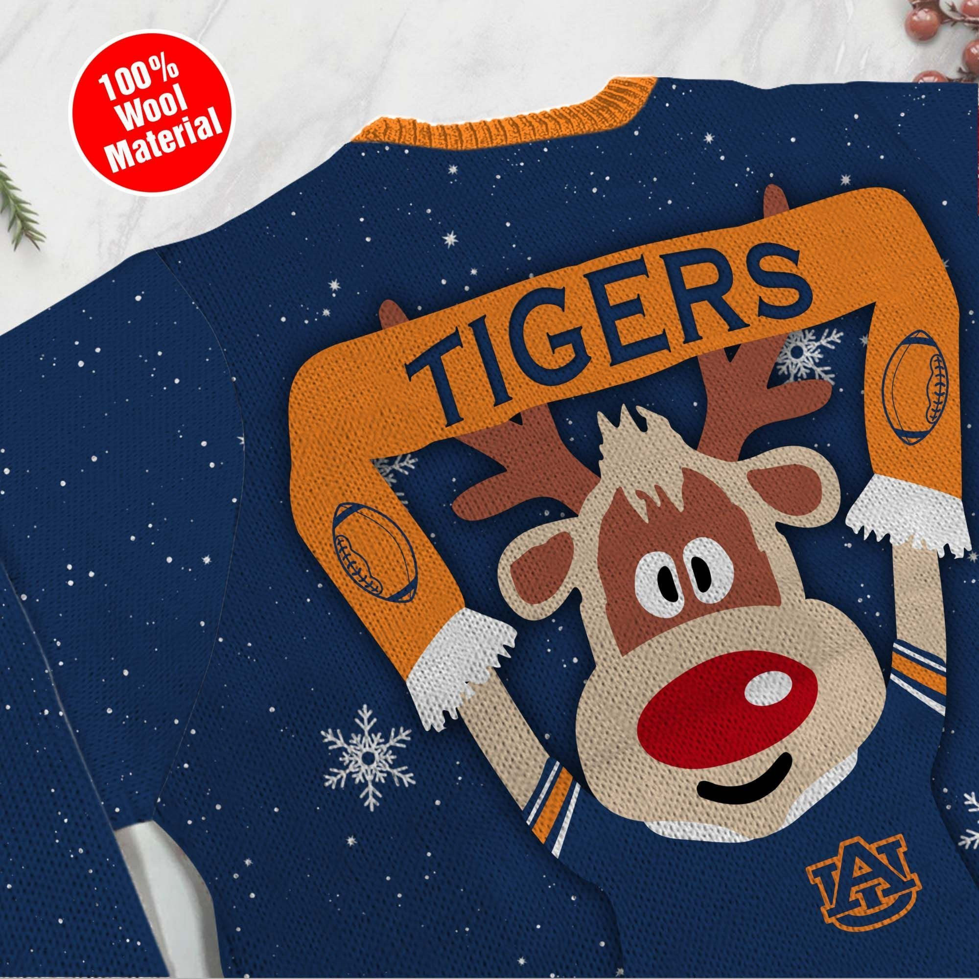 Auburn Tigers 2 Funny Ugly Christmas Sweater Adult 3D Funny Matching for family - Image 5