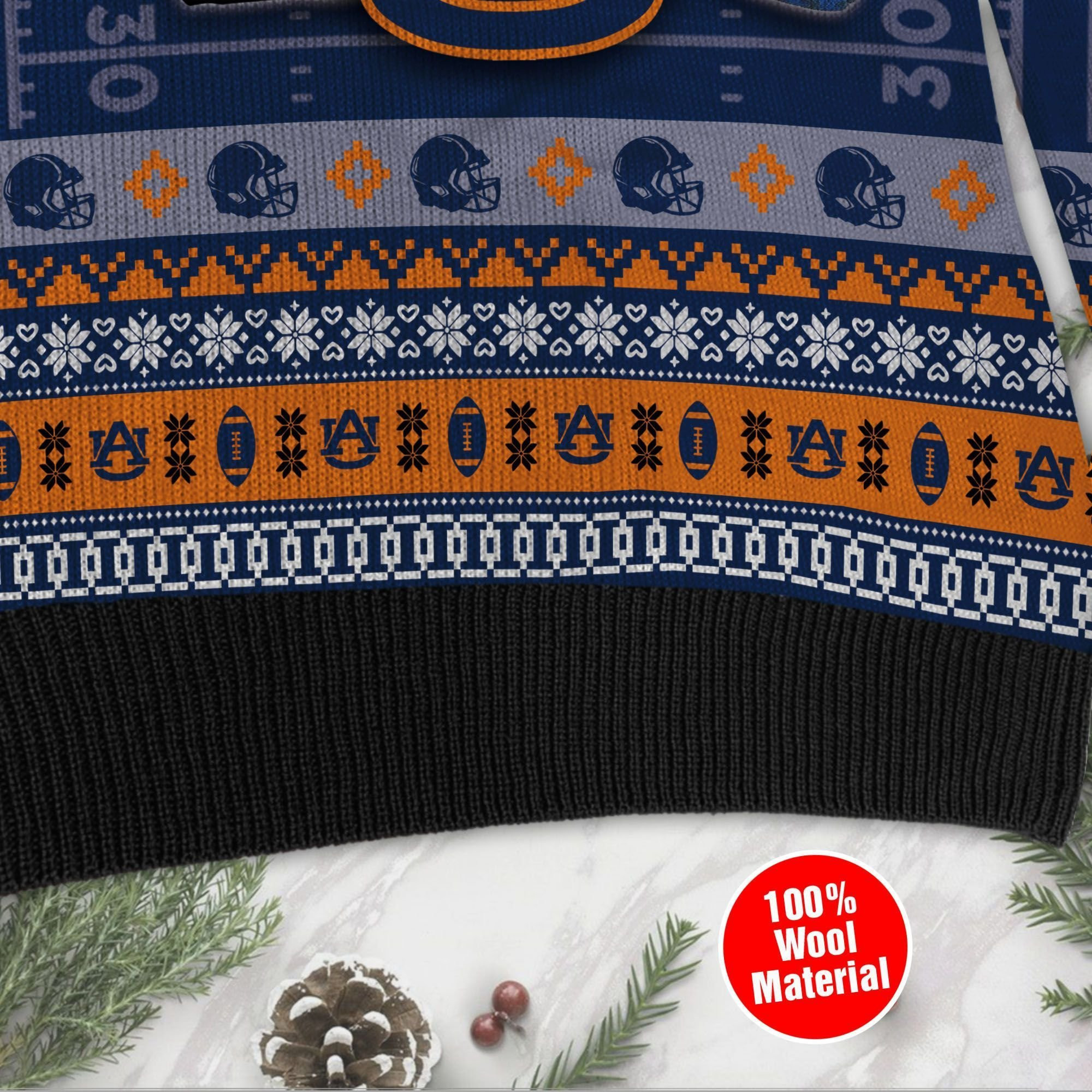 Auburn Tigers Custom Name & Number Personalized Ugly Christmas Sweater Adult 3D Funny Matching for family - Image 3