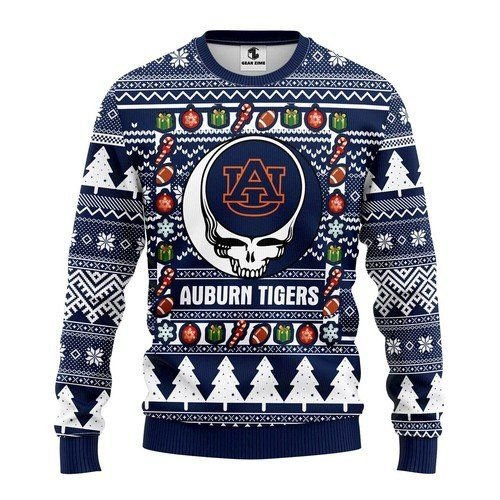 Auburn Tigers Grateful Dead Ugly Christmas Sweater Adult 3D Funny Matching for family
