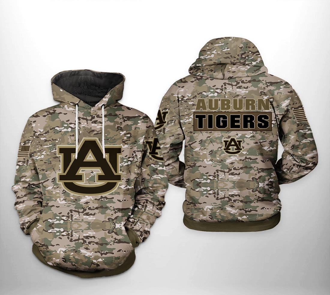 Auburn Tigers NCAA Camo Veteran 3D All Over Print Hoodie, Zip Hoodie
