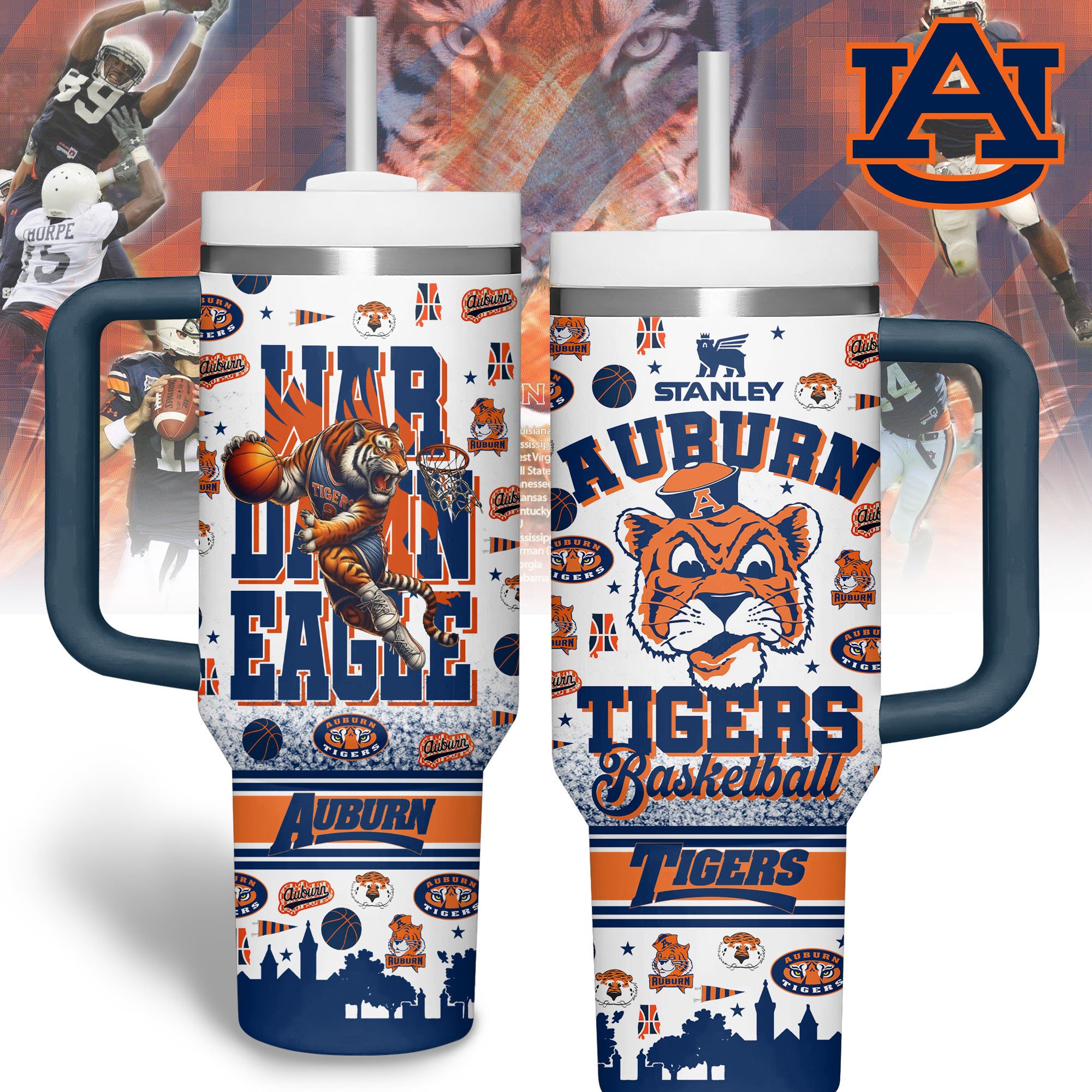 Auburn Tigers NCAA Custom Stanley Cup 40 oz 30 oz Tumbler With HandleTVC2301191