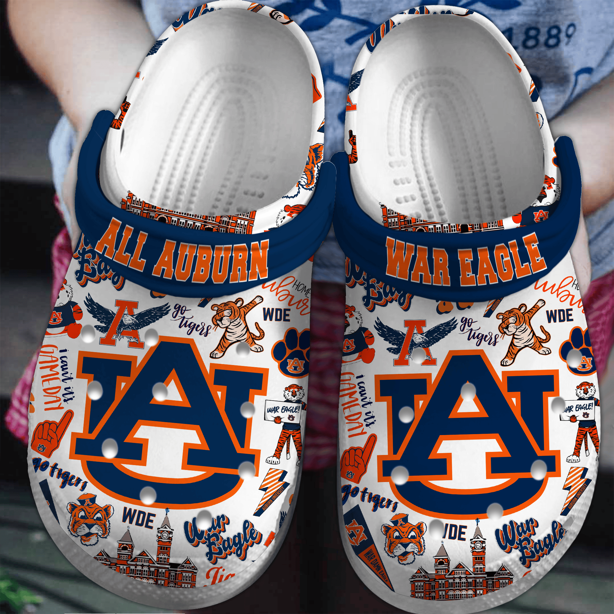 Auburn Tigers NCAA Sport Crocs Crocband Clogs Shoes Comfortable For Men Women and Kids