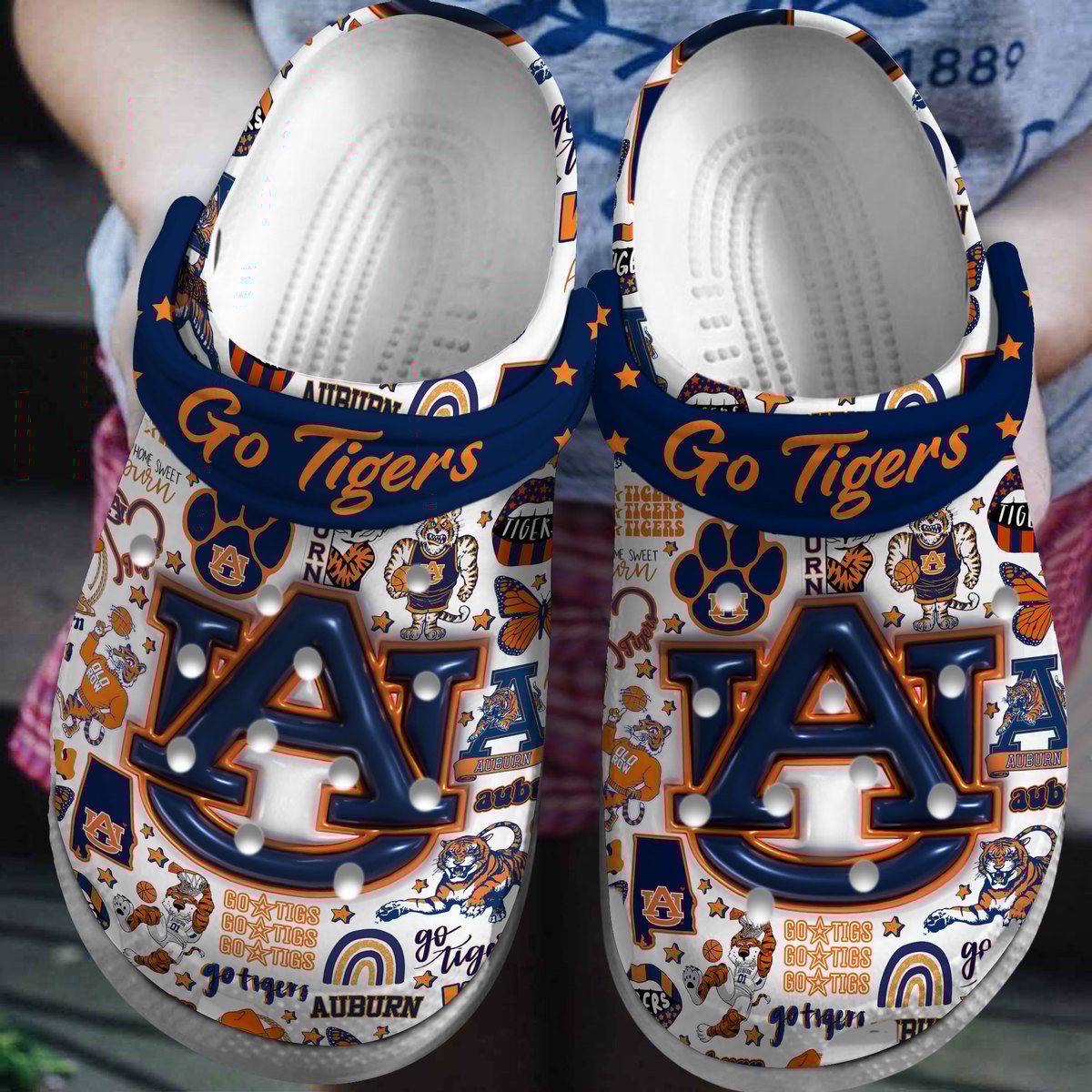 Auburn Tigers NCAA Sport Crocs Crocband Clogs Shoes Comfortable For Men Women and Kids