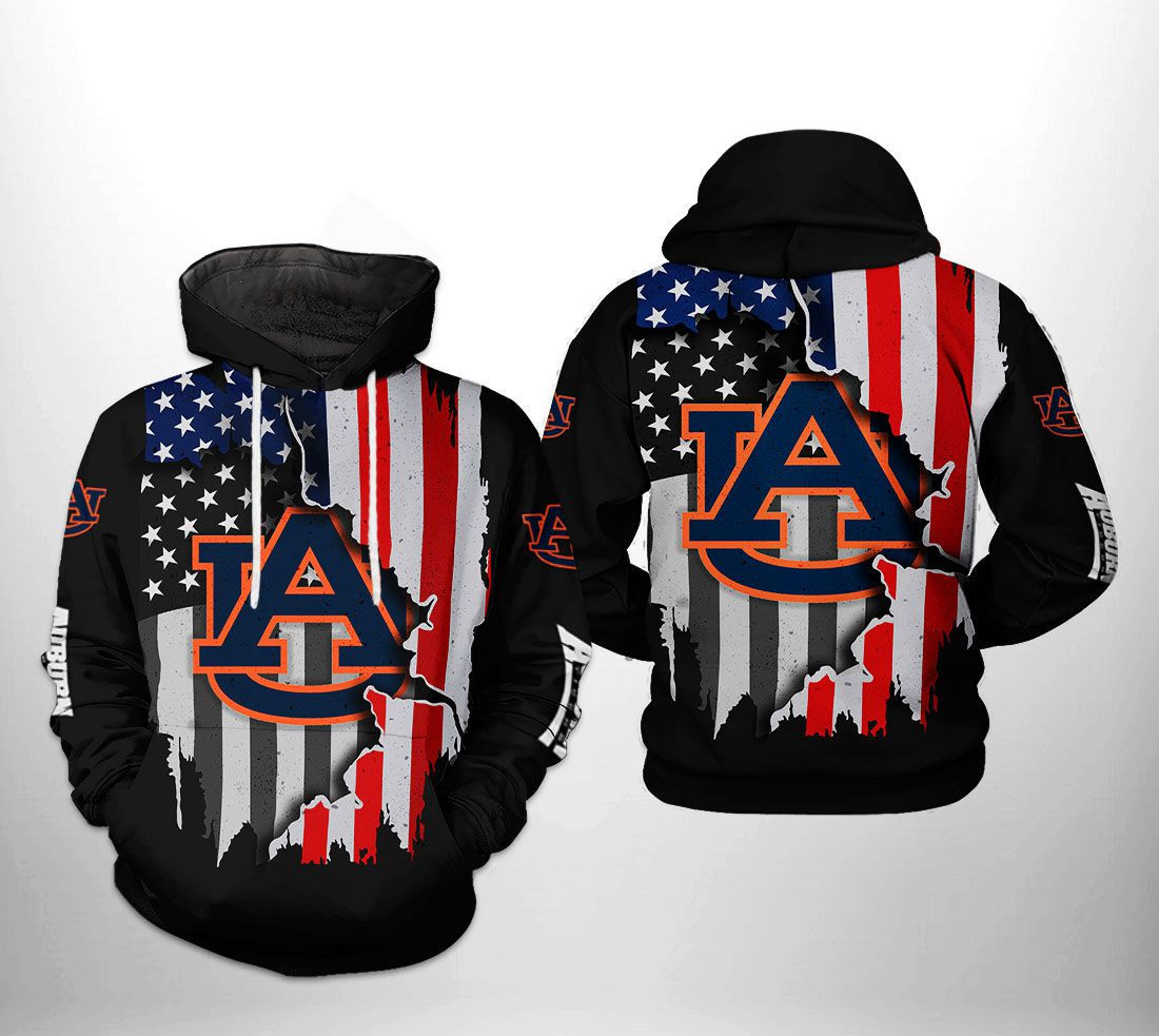 Auburn Tigers NCAA US Flag 3D All Over Print Hoodie, Zip Hoodie
