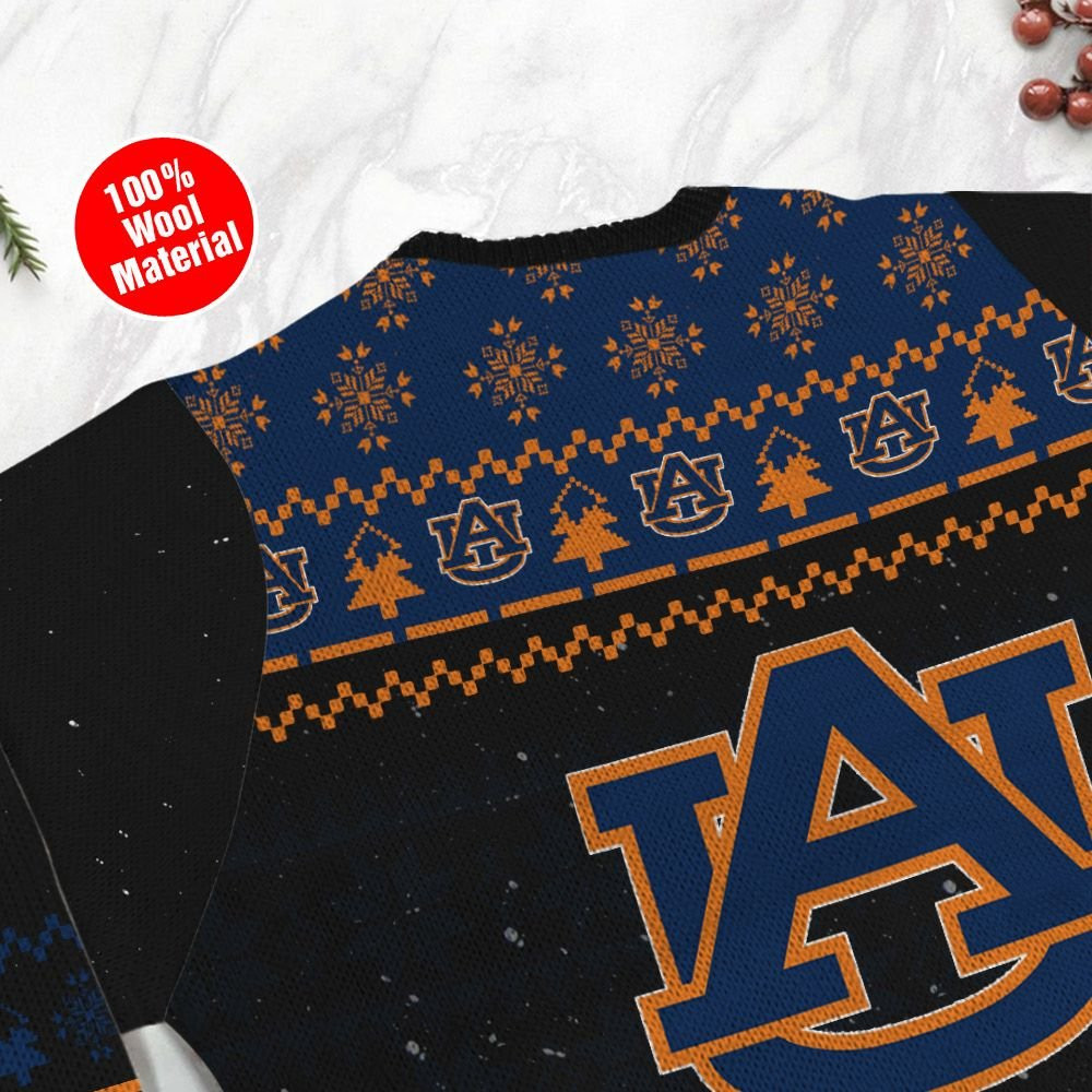 Auburn Tigers Snoopy Dabbing Ugly Christmas Sweater Adult 3D Funny Matching for family - Image 5