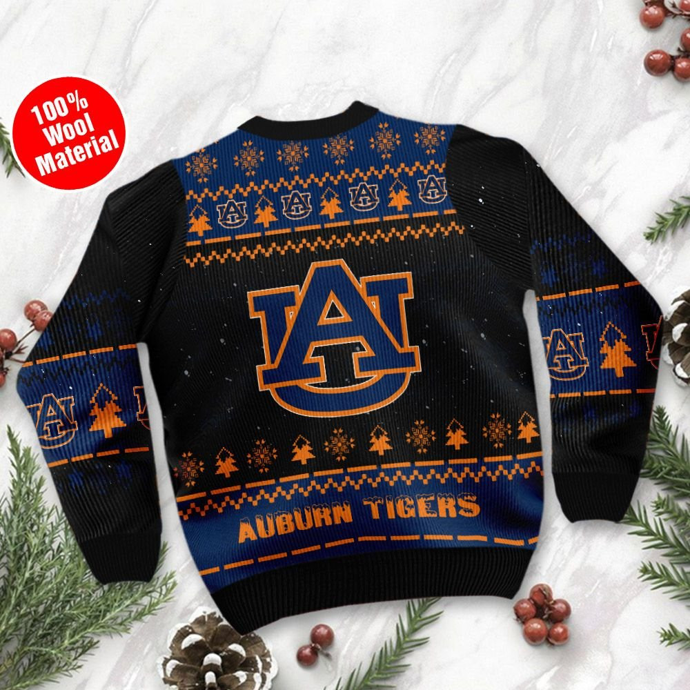 Auburn Tigers Snoopy Dabbing Ugly Christmas Sweater Adult 3D Funny Matching for family - Image 3