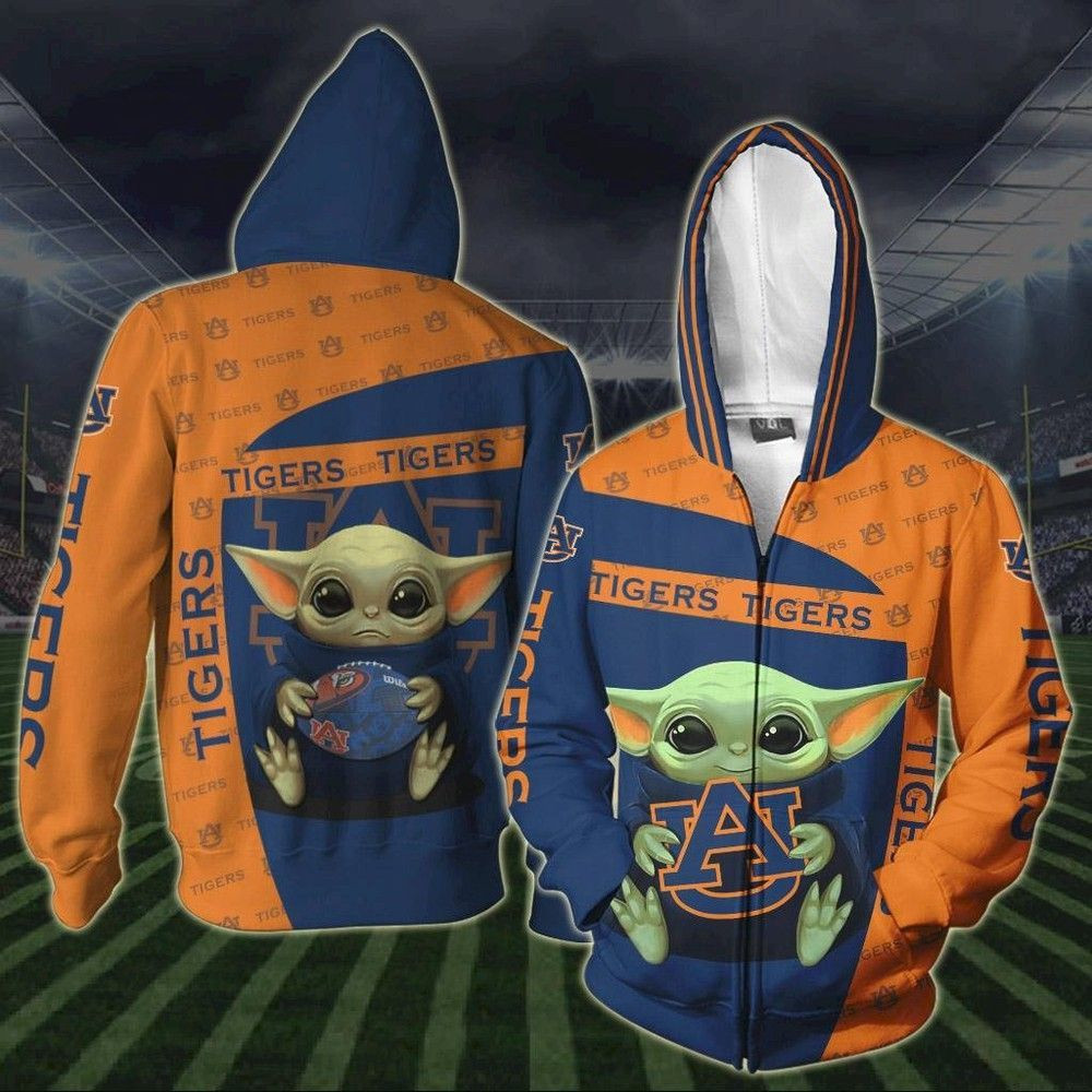 Auburn Tigers Yoda 3D All Over Print Hoodie, Zip Hoodie