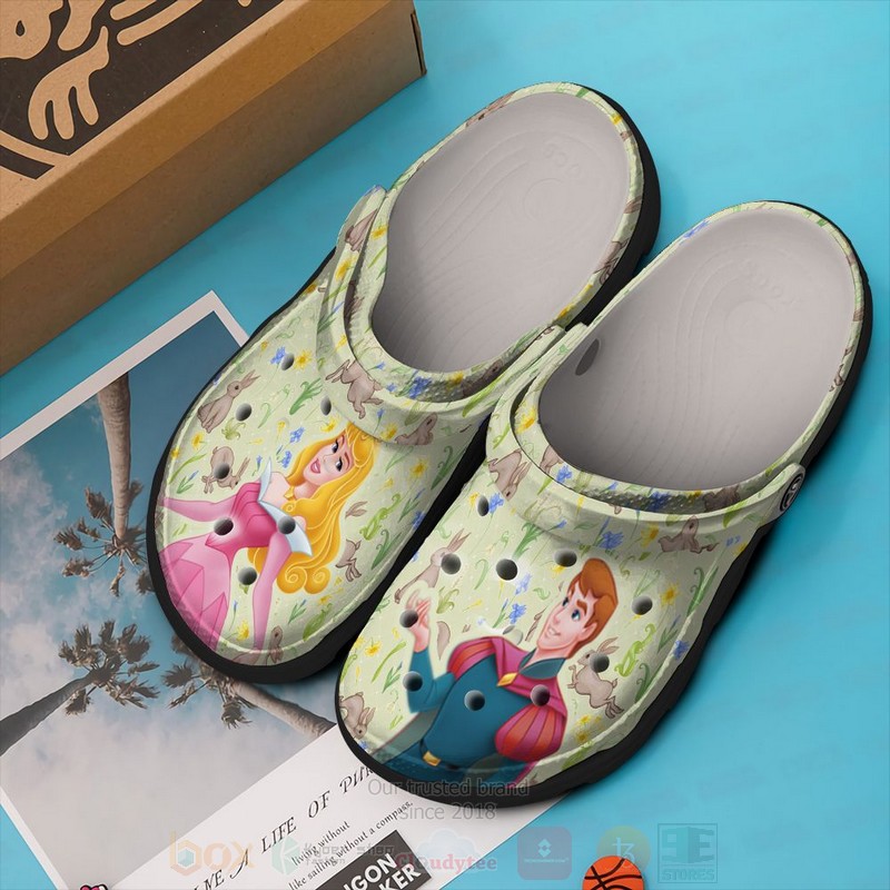 Aurora and Phillip Sleeping Beauty Cartoon Crocs Crocband Clogs Shoes Comfortable For Men Women and Kids