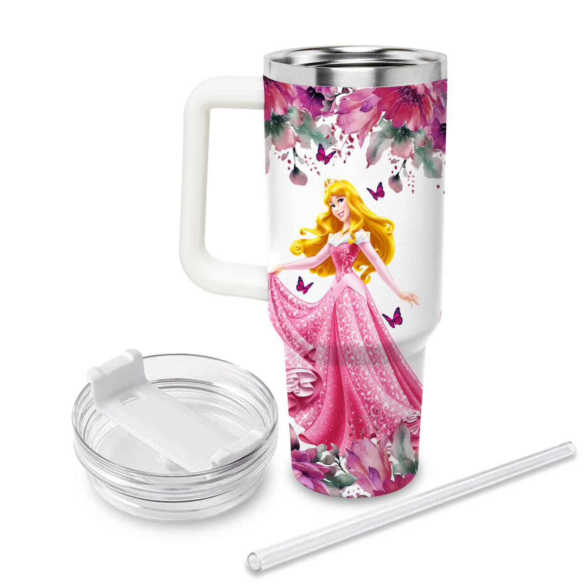 Aurora Disney Princess Cartoon Custom Stanley Cup 40 oz 30 oz Tumbler With HandleTVC2301829 - Image 2