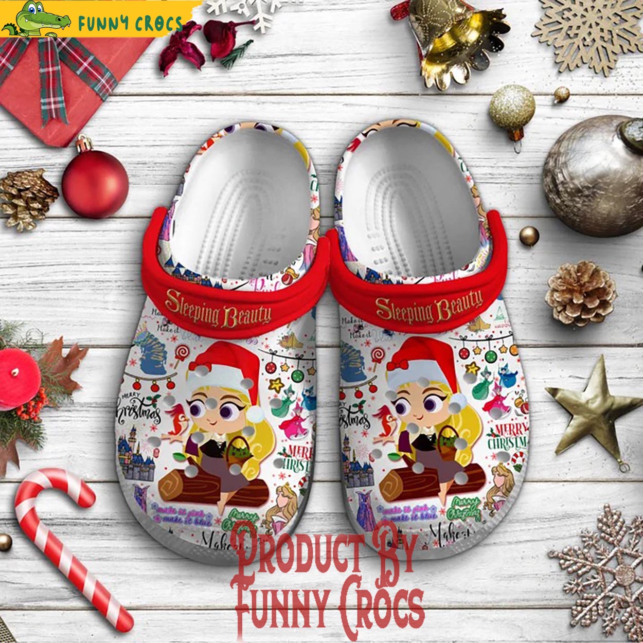 Aurora Sleeping Beauty Cartoon Christmas Crocs Crocband Clogs Shoes Comfortable For Men Women and Kids