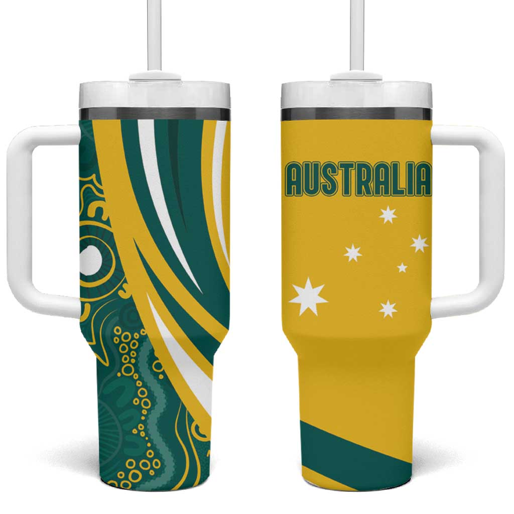 Australia 2024 Olympics Rise of the Roos Aborignal Style Custom Stanley Cup 40 oz 30 oz Tumbler With HandleTVC2301330 - Image 2
