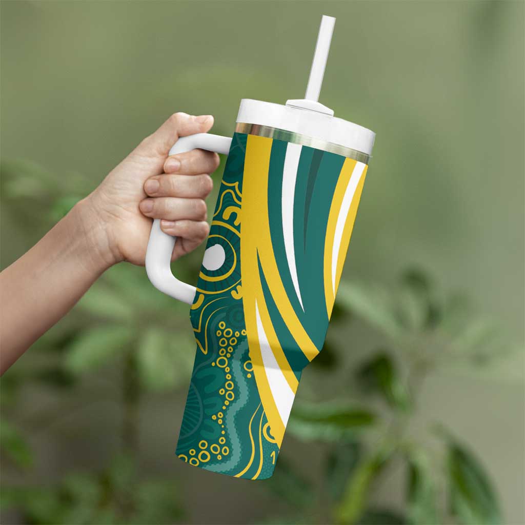 Australia 2024 Olympics Rise of the Roos Aborignal Style Custom Stanley Cup 40 oz 30 oz Tumbler With HandleTVC2301330 - Image 4