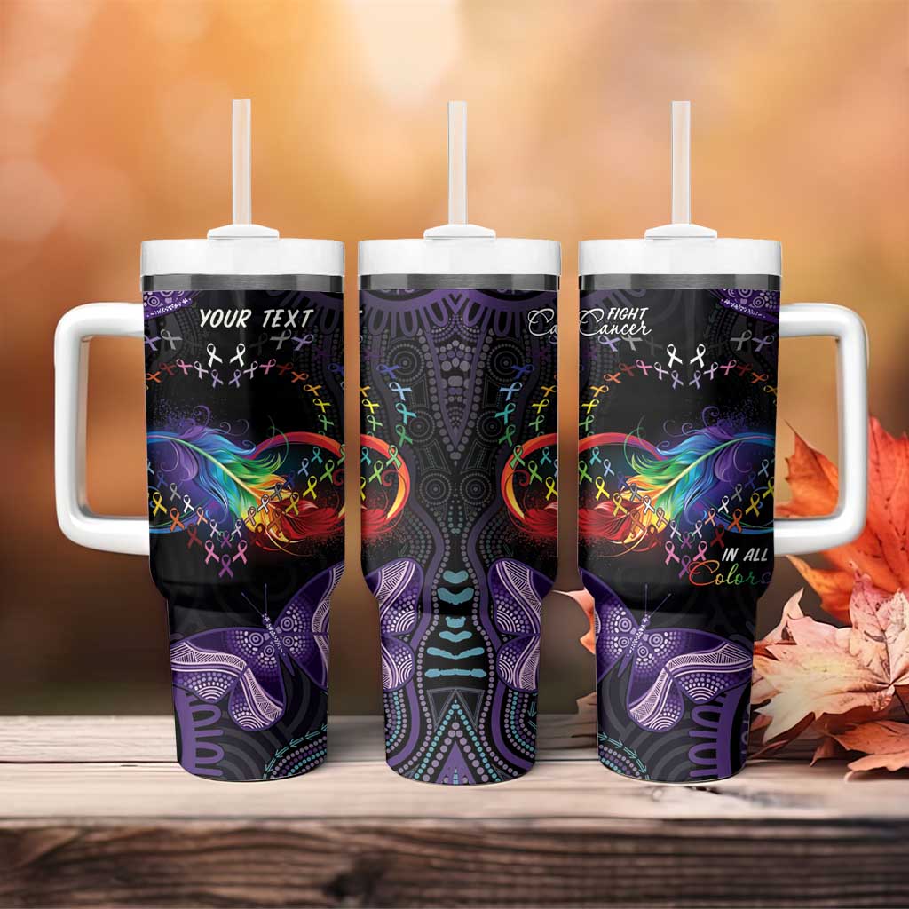 Australia Aboriginal Dot Arts Fight Cancer In All Colors Custom Stanley Cup 40 oz 30 oz Tumbler With HandleTVC2301320