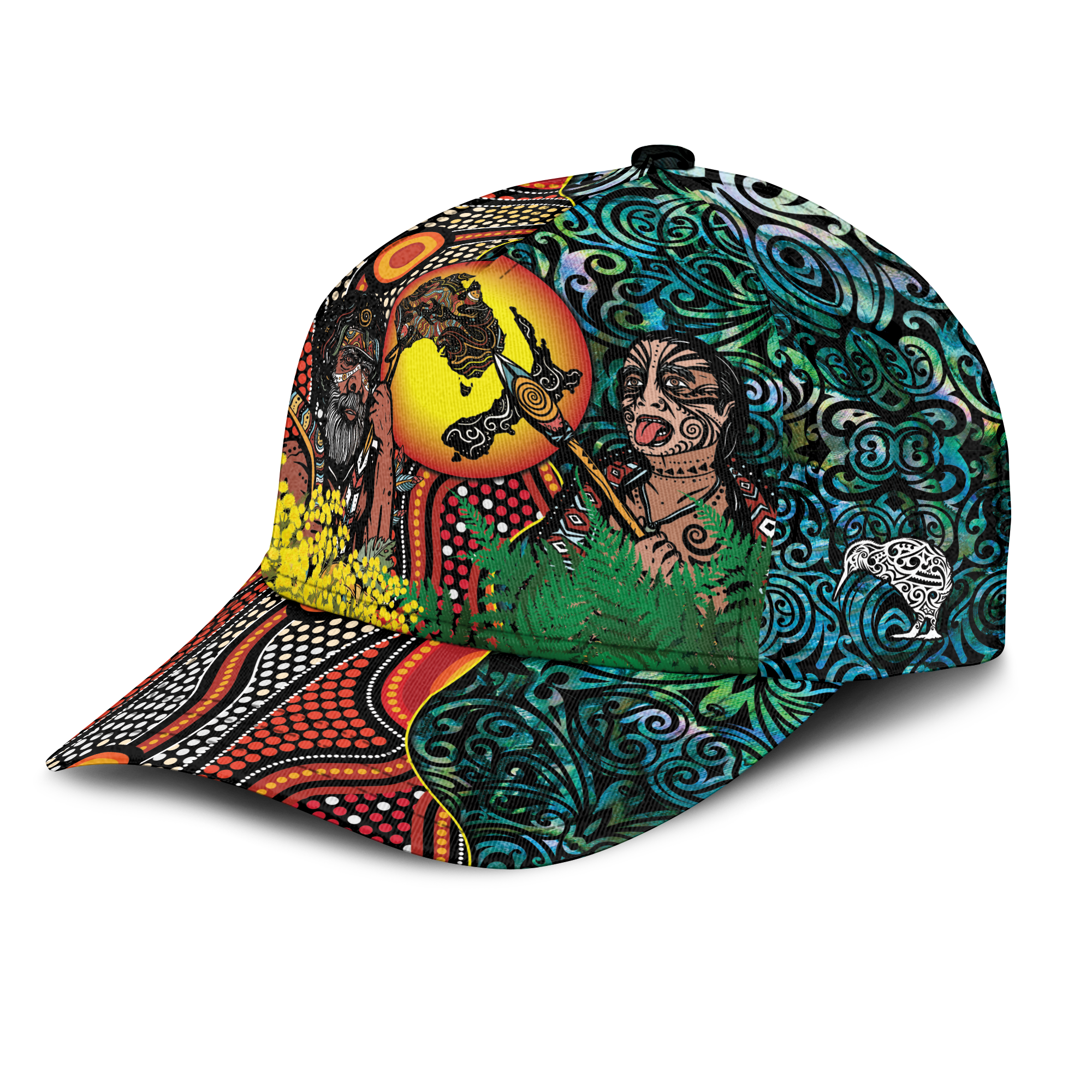 Australia Aboriginal Kangaroo Combine New Zealand Maori Kiwi Bird Cap - LT2 Trucker Hats Custom Hats Gifts For Men & Women