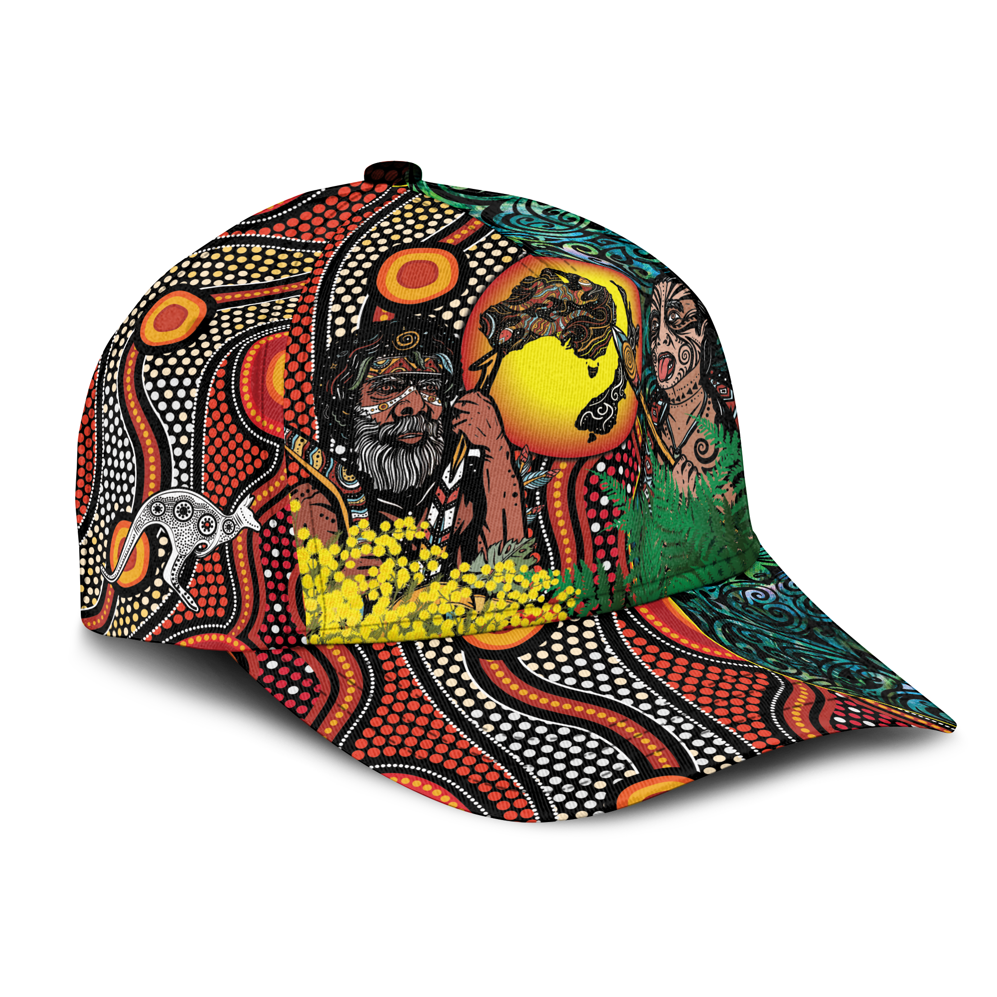 Australia Aboriginal Kangaroo Combine New Zealand Maori Kiwi Bird Cap - LT2 Trucker Hats Custom Hats Gifts For Men & Women