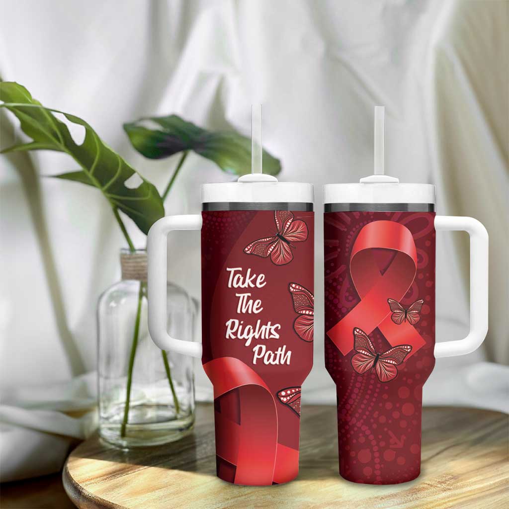 Australia AIDS Awareness Month Take The Rights Path Aboriginal Art Custom Stanley Cup 40 oz 30 oz Tumbler With HandleTVC2301318 - Image 9