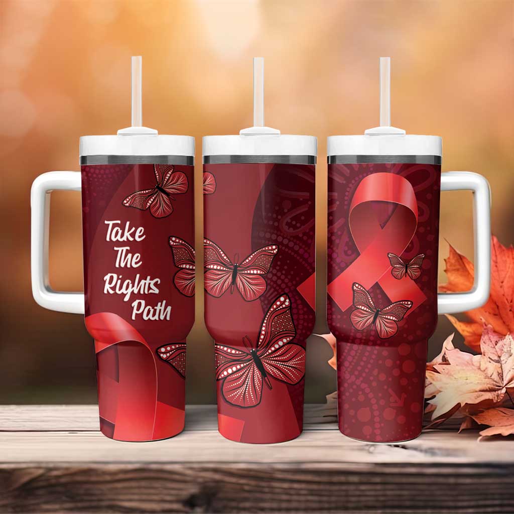 Australia AIDS Awareness Month Take The Rights Path Aboriginal Art Custom Stanley Cup 40 oz 30 oz Tumbler With HandleTVC2301318