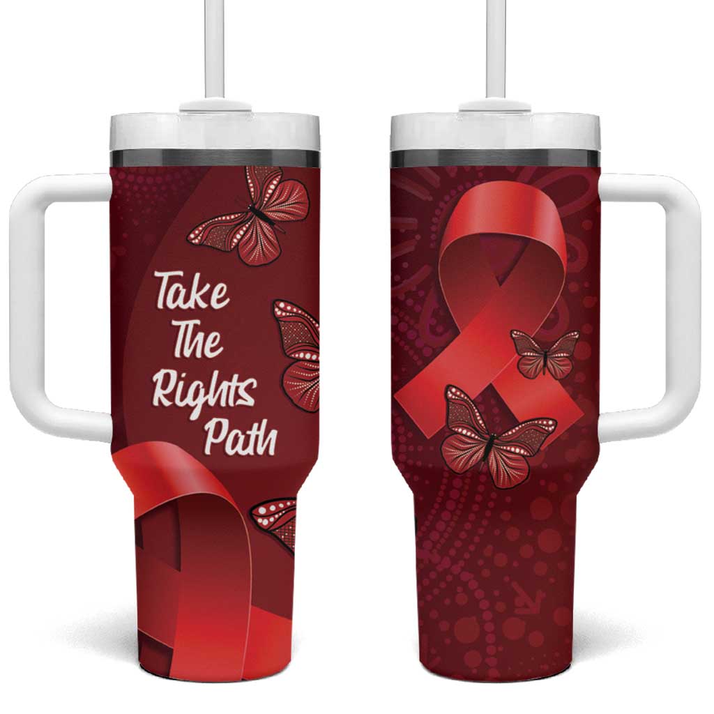 Australia AIDS Awareness Month Take The Rights Path Aboriginal Art Custom Stanley Cup 40 oz 30 oz Tumbler With HandleTVC2301318 - Image 2
