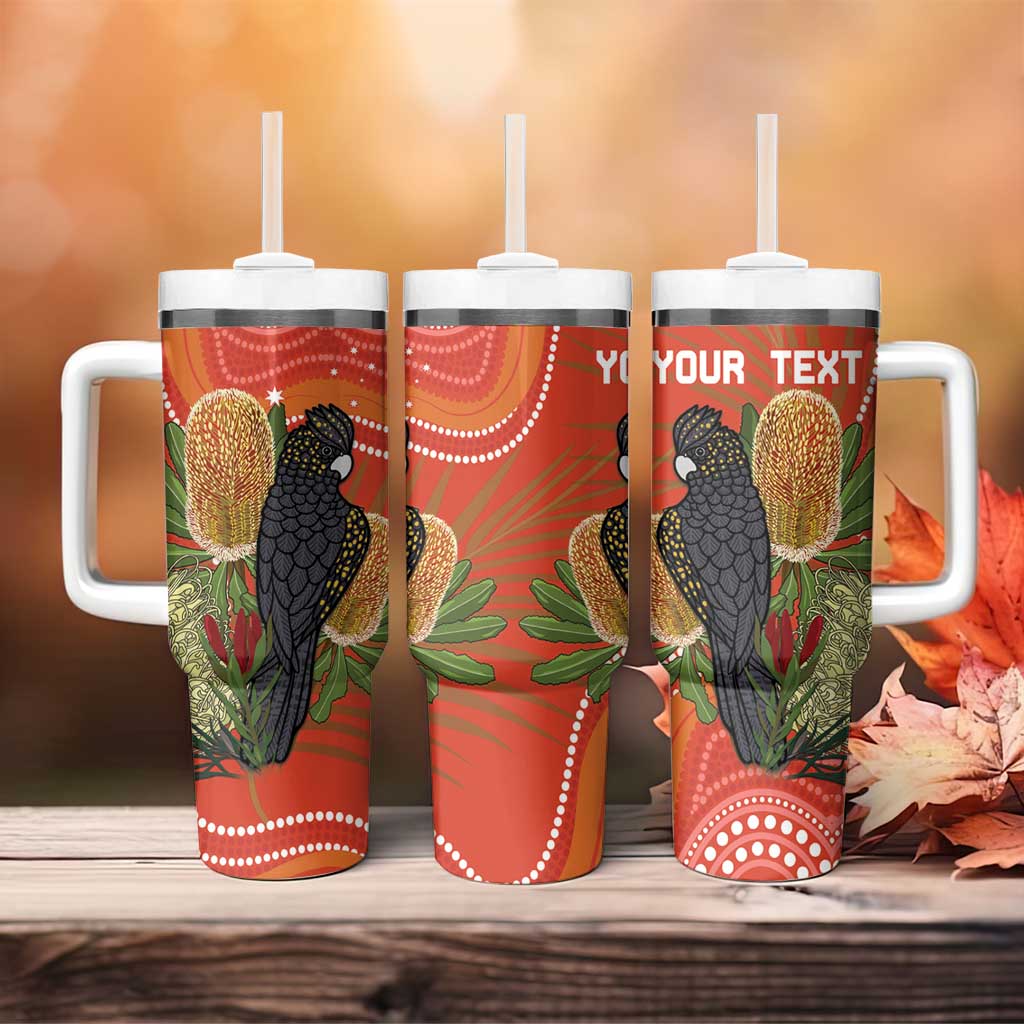 Australia Banksia With Black Cockatoo Aboriginal Art Custom Stanley Cup 40 oz 30 oz Tumbler With HandleTVC2301335