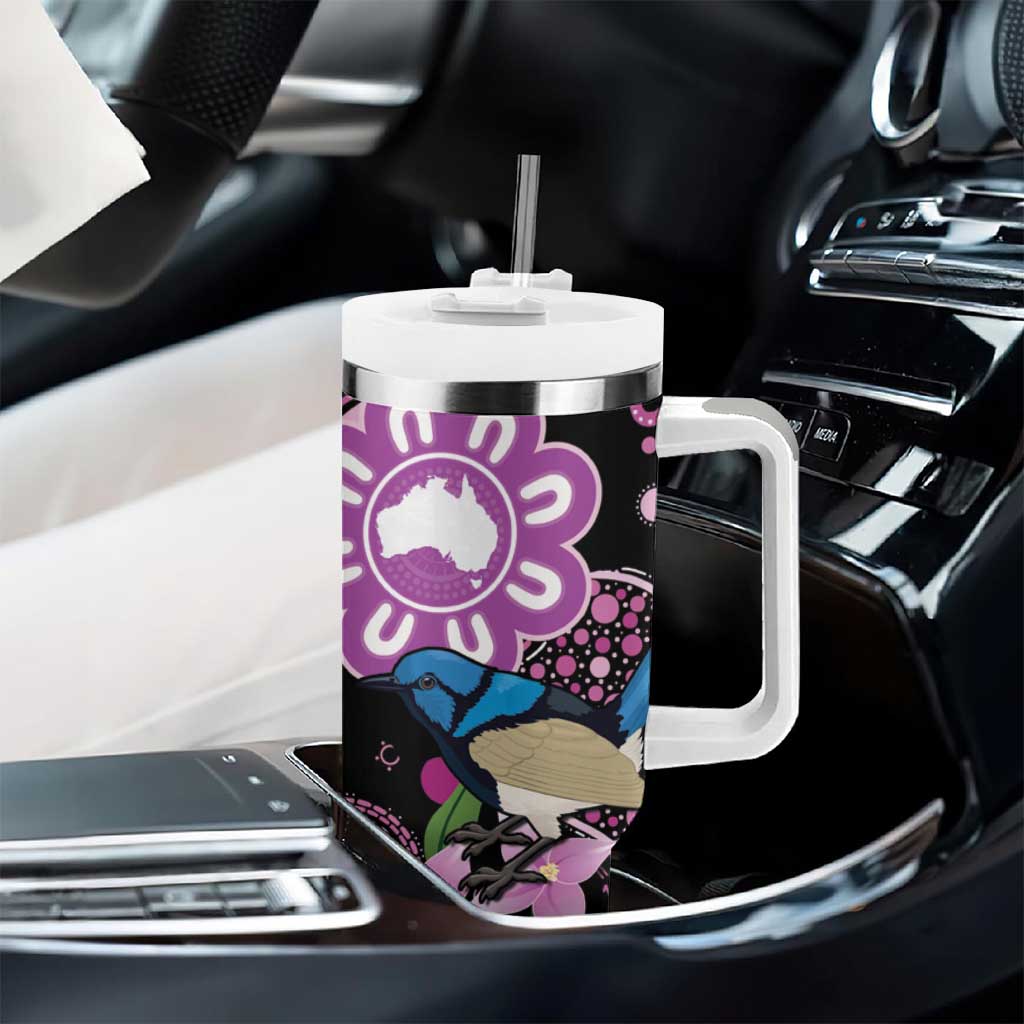Australia Boronia And Malurus Cyaneus Aboriginal Art Custom Stanley Cup 40 oz 30 oz Tumbler With HandleTVC2301331 - Image 8