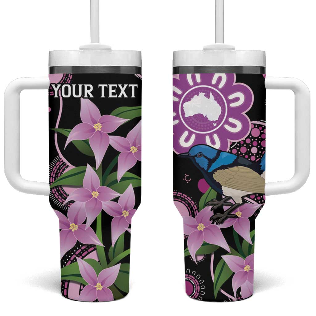 Australia Boronia And Malurus Cyaneus Aboriginal Art Custom Stanley Cup 40 oz 30 oz Tumbler With HandleTVC2301331 - Image 2