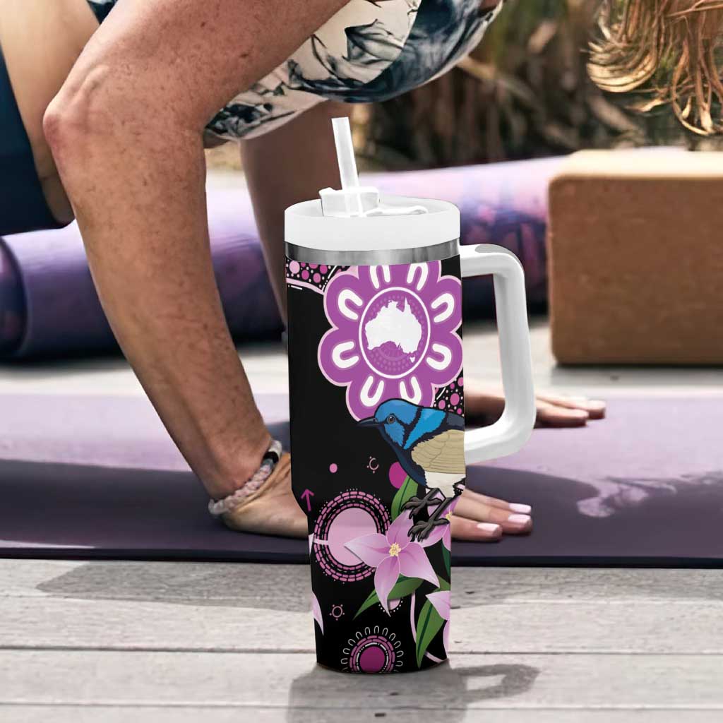 Australia Boronia And Malurus Cyaneus Aboriginal Art Custom Stanley Cup 40 oz 30 oz Tumbler With HandleTVC2301331 - Image 6