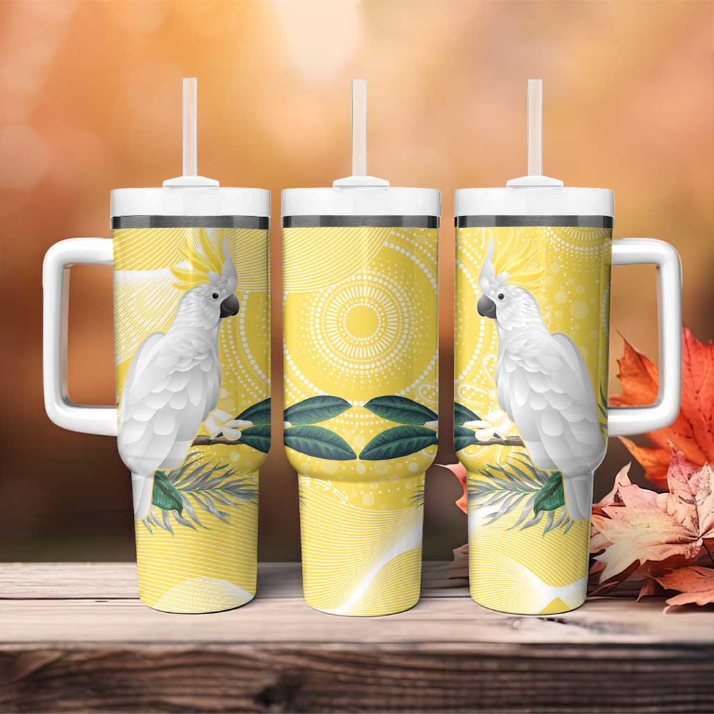 Australia Cacatua Galerita Sulphur-Crested Cockatoo – Aboriginal Art Custom Stanley Cup 40 oz 30 oz Tumbler With HandleTVC2301328