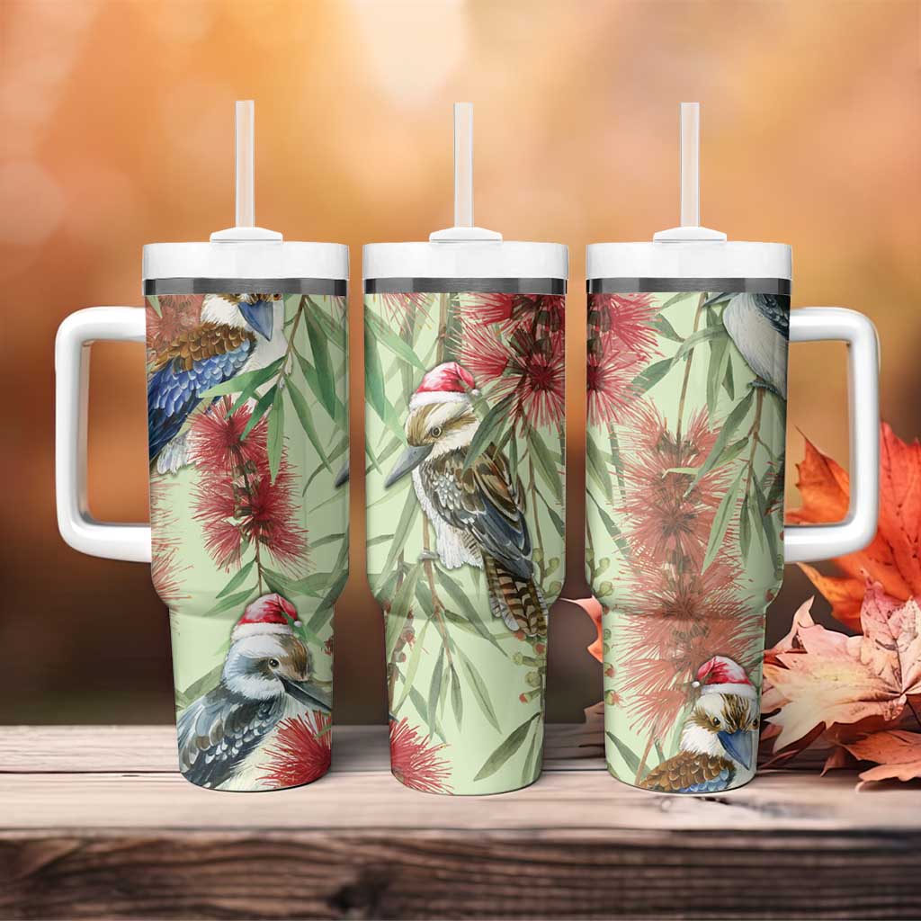 Australia Christmas Kookaburra Santa on Callistemon – Pastel Custom Stanley Cup 40 oz 30 oz Tumbler With HandleTVC2301333