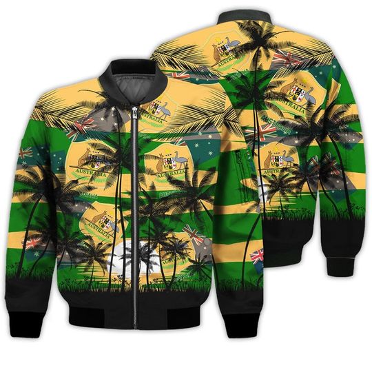 Australia Coconut Pattern Hawaiian Soccer Team, Australia World Cup 2022, Football Fans 3D Sweater - Image 15