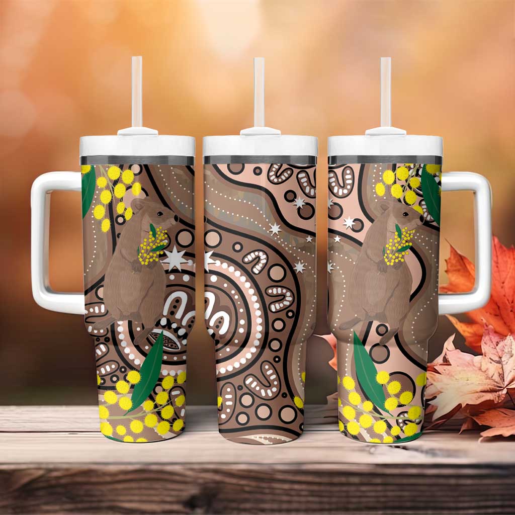 Australia Cute Quokka Indigenous Art With Golden Wattle Custom Stanley Cup 40 oz 30 oz Tumbler With HandleTVC2301331