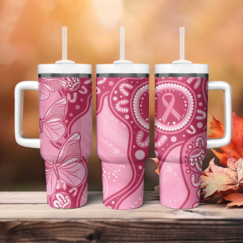 Australia Indigenous Breast Cancer Pink Aboriginal Butterfly Custom Stanley Cup 40 oz 30 oz Tumbler With HandleTVC2301324