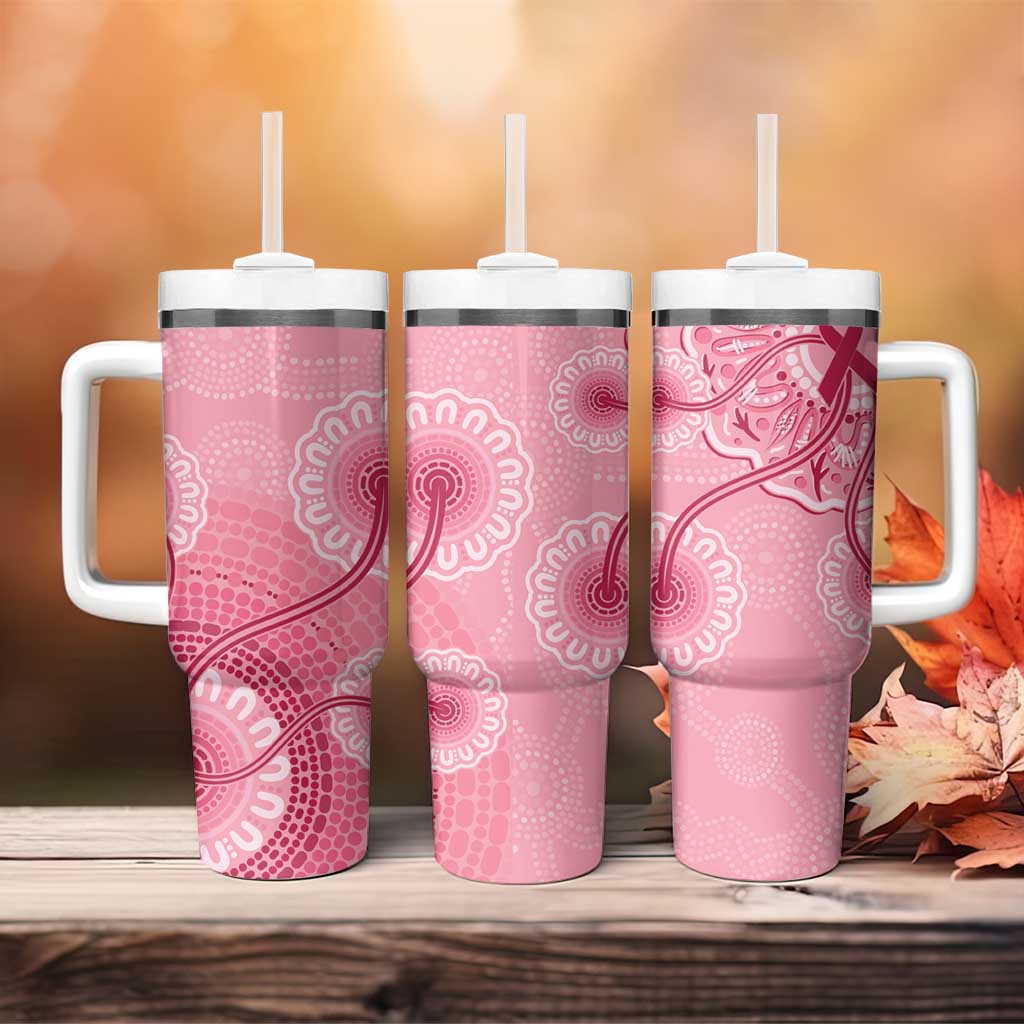 Australia Indigenous Breast Cancer Ribbon Aboriginal Art â€“ Pink Custom Stanley Cup 40 oz 30 oz Tumbler With HandleTVC2301330