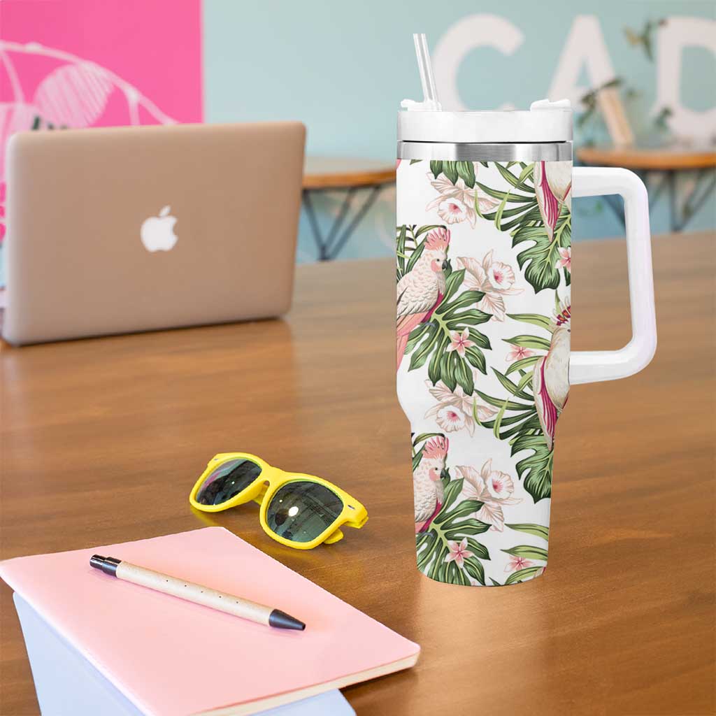 Australia Pink Cockatoo Aussie Orchids – Seamless Pattern Custom Stanley Cup 40 oz 30 oz Tumbler With HandleTVC2301332 - Image 5