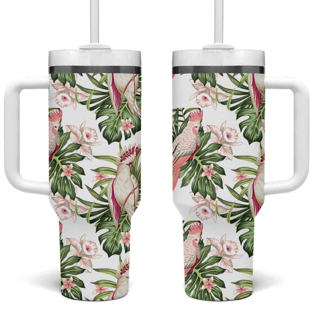 Australia Pink Cockatoo Aussie Orchids – Seamless Pattern Custom Stanley Cup 40 oz 30 oz Tumbler With HandleTVC2301332 - Image 2