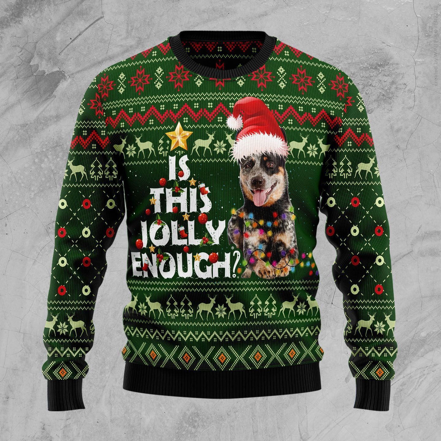 Australian Cattle Dog Jolly Ugly Christmas Sweater Adult 3D Funny Matching for family