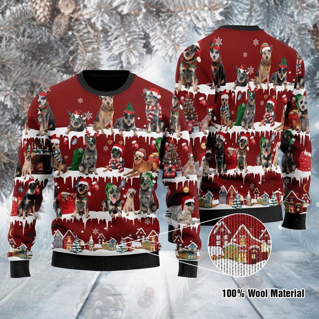 Australian Cattle Ugly Christmas Sweater Adult 3D Funny Matching for family