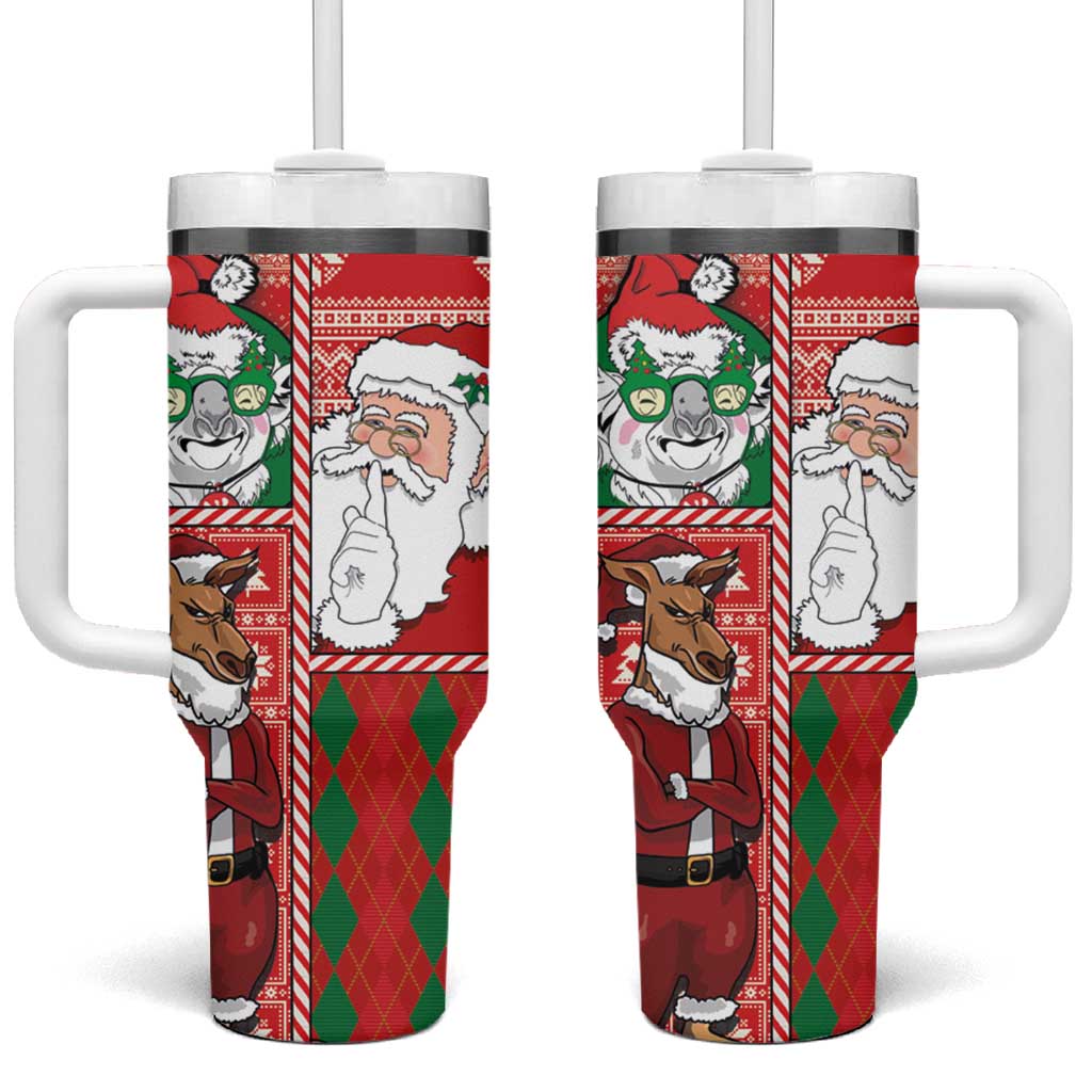 Australian Christmas Santa Koala Kangaroo and Holiday Cheer Custom Stanley Cup 40 oz 30 oz Tumbler With HandleTVC2301371