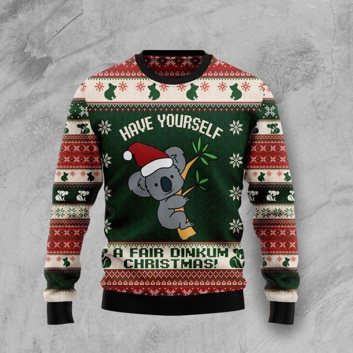 Australian Fair Dinkum Christmas Ugly Christmas Sweater Adult 3D Funny Matching for family