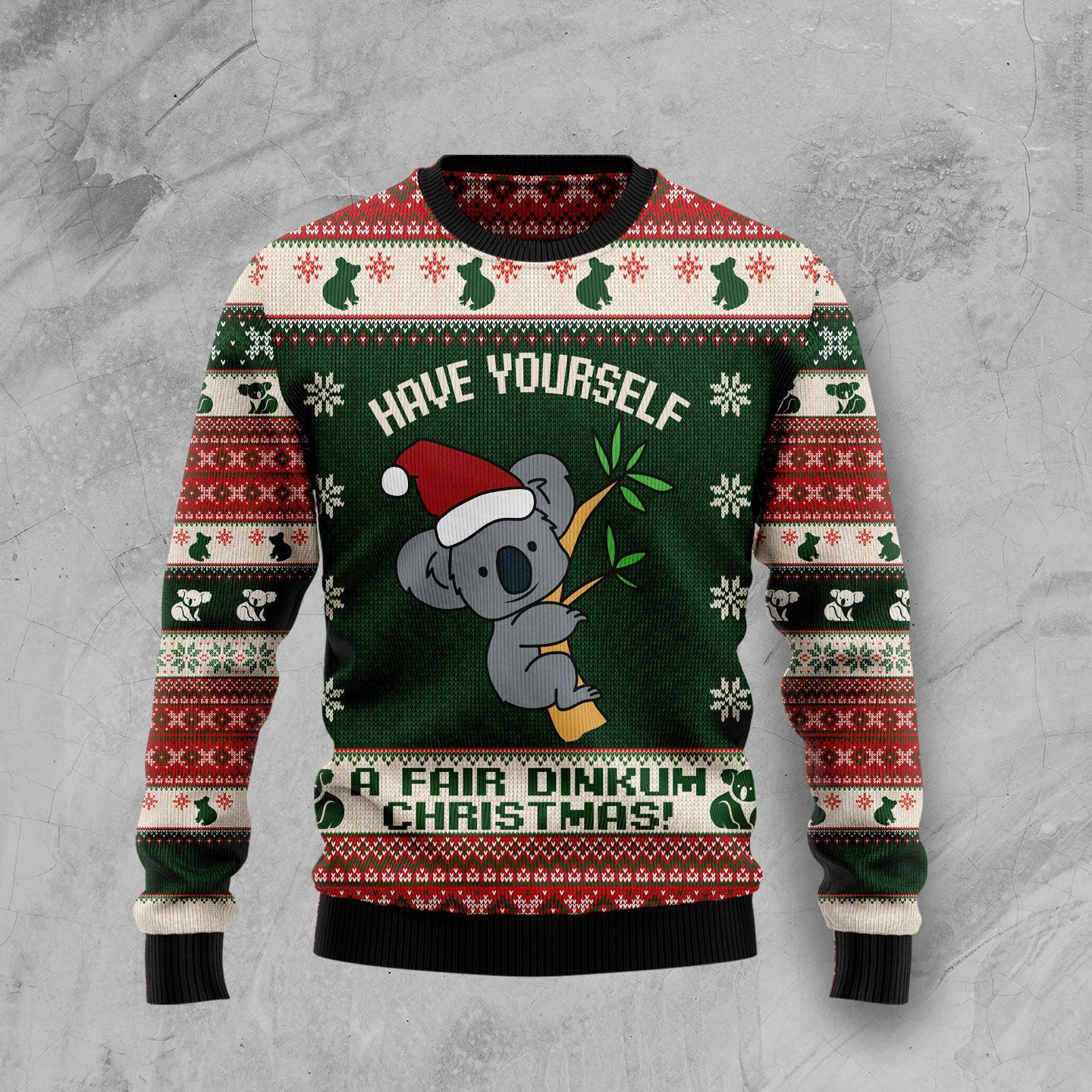 Australian Fair Dinkum Christmas Ugly Christmas Sweater Adult 3D Funny Matching for family